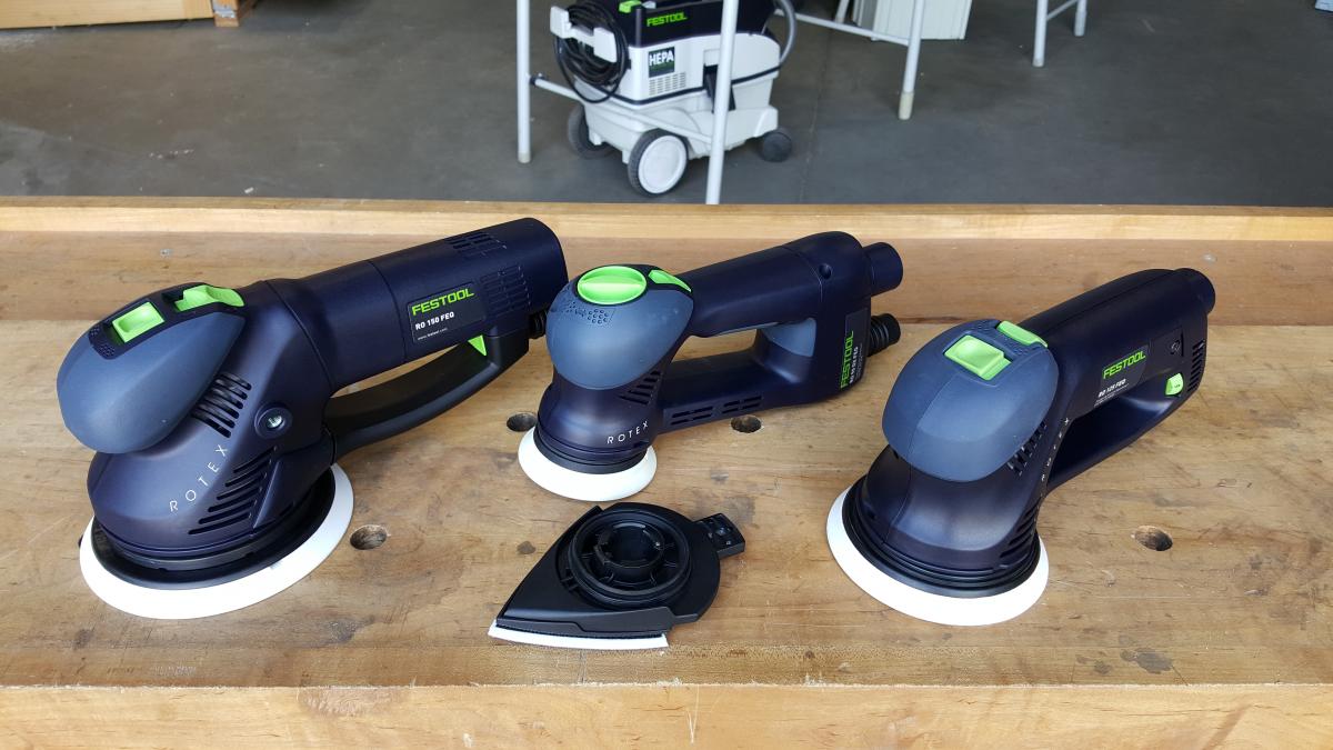 The Rotex Sanders: (l-r) RO150 